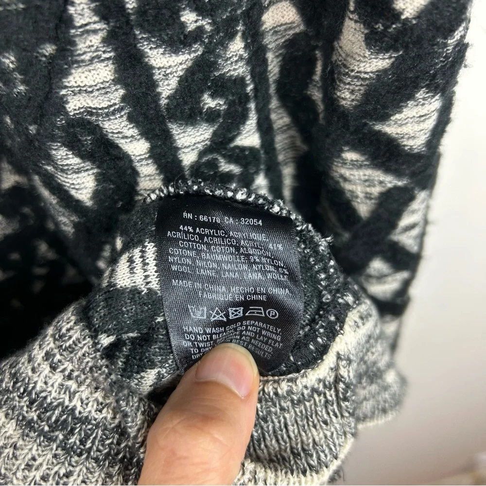 Moth Anthropologie Sweater Dress Black Gray Knit Pattern 3/4 Sleeve - Picture 12 of 12
